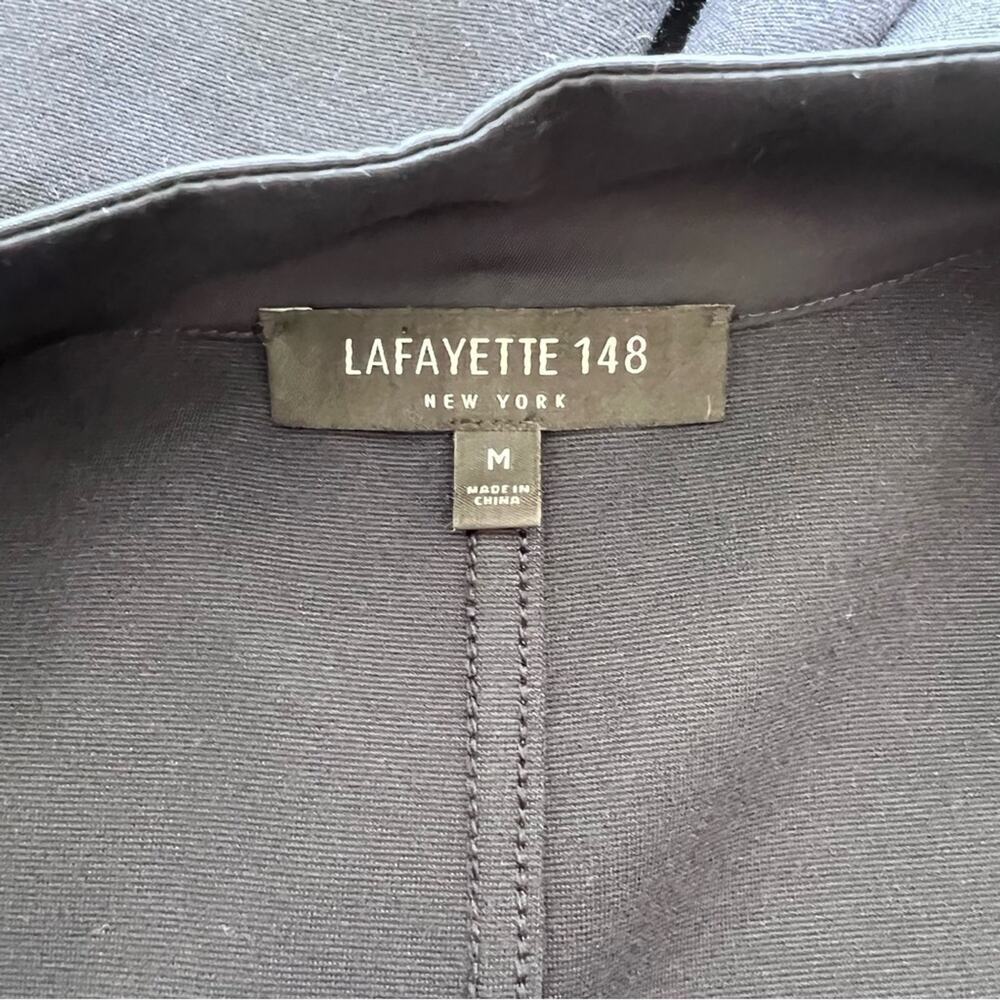 Lafayette 148‎ New York V-Neck Shirtdress Navy Blue Career Classic - Picture 8 of 9